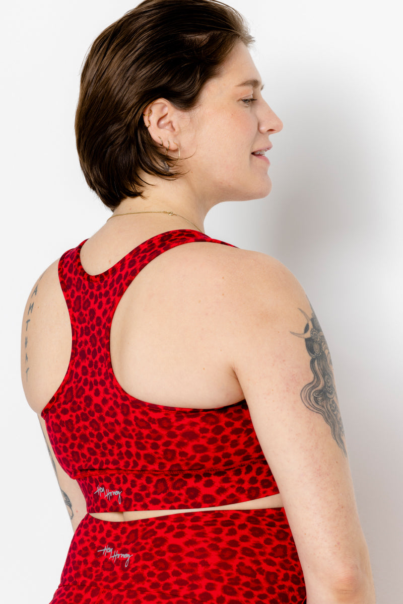 Maternity Leggings Leo Red | Hey Honey Yoga & Active Wear