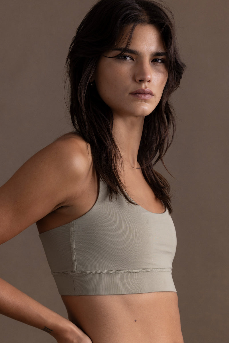 Criss-Cross Bra Vetiver | Hey Honey Yoga & Active Wear