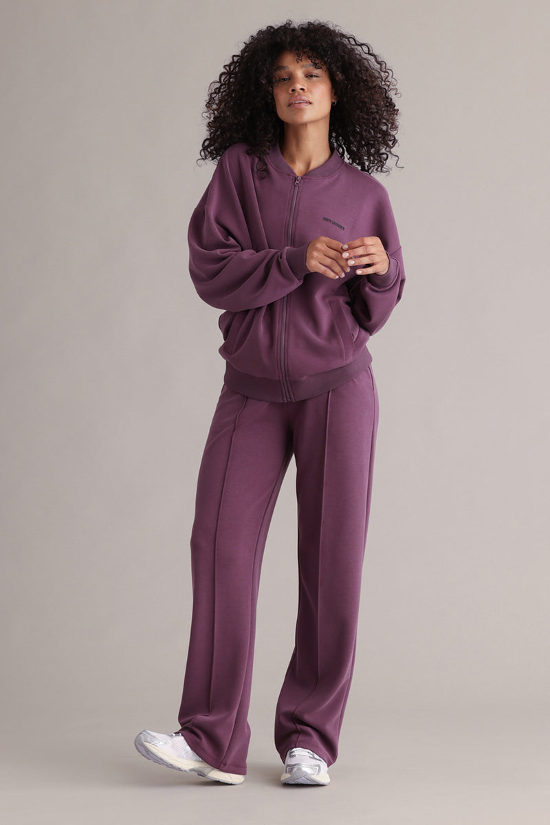Bomber Jersey Jacket Italian Plum | Hey Honey & Active Wear