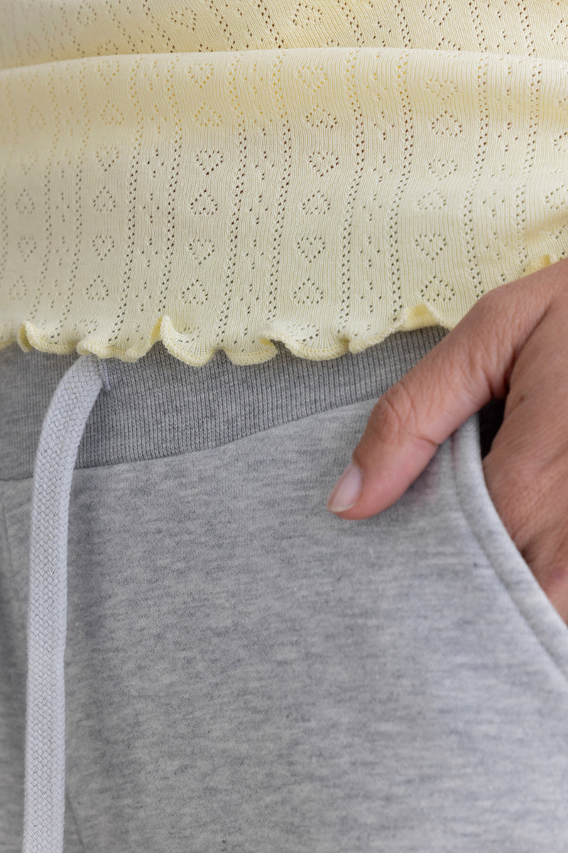 T-Shirt Pointelle Pastel Yellow | Hey Honey & Active Wear