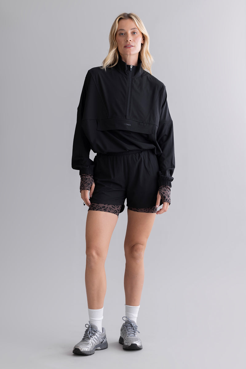 Ribstop Pull Over Jacket Black | Hey Honey & Active Wear