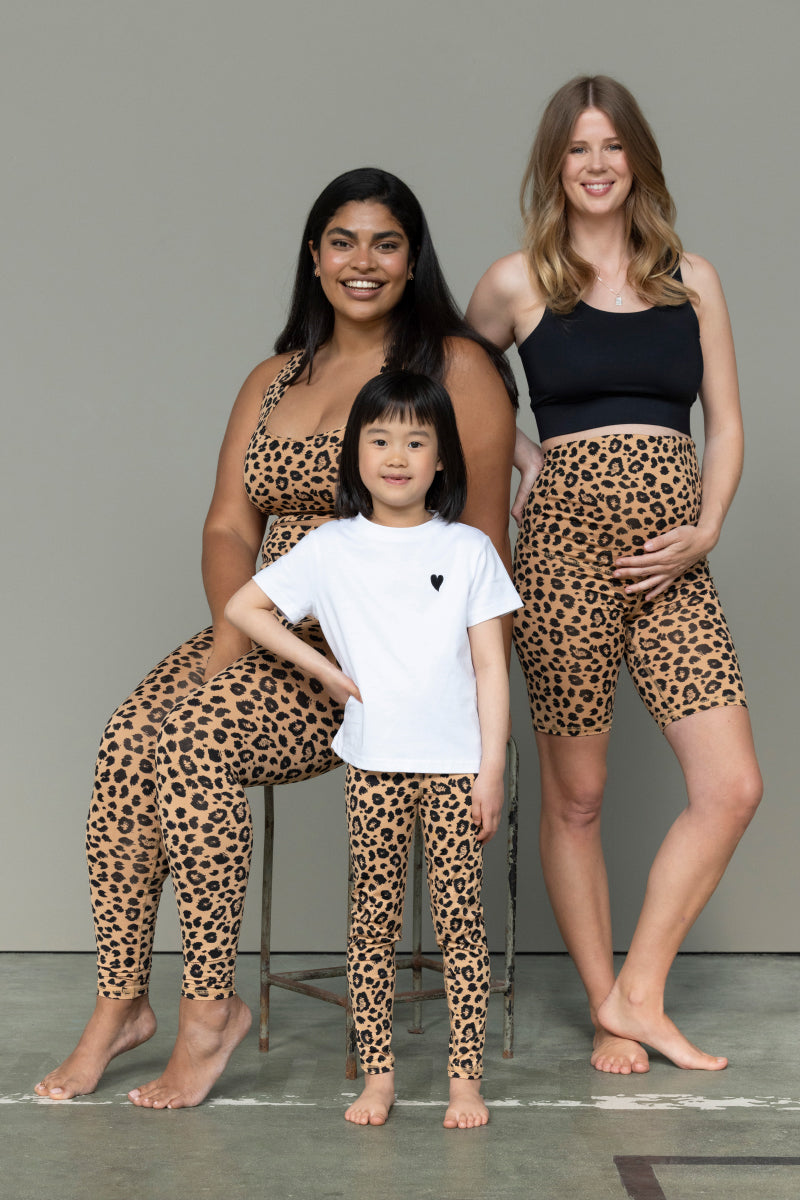 Maternity Biker Leo Biscuit | Hey Honey Yoga & Active Wear