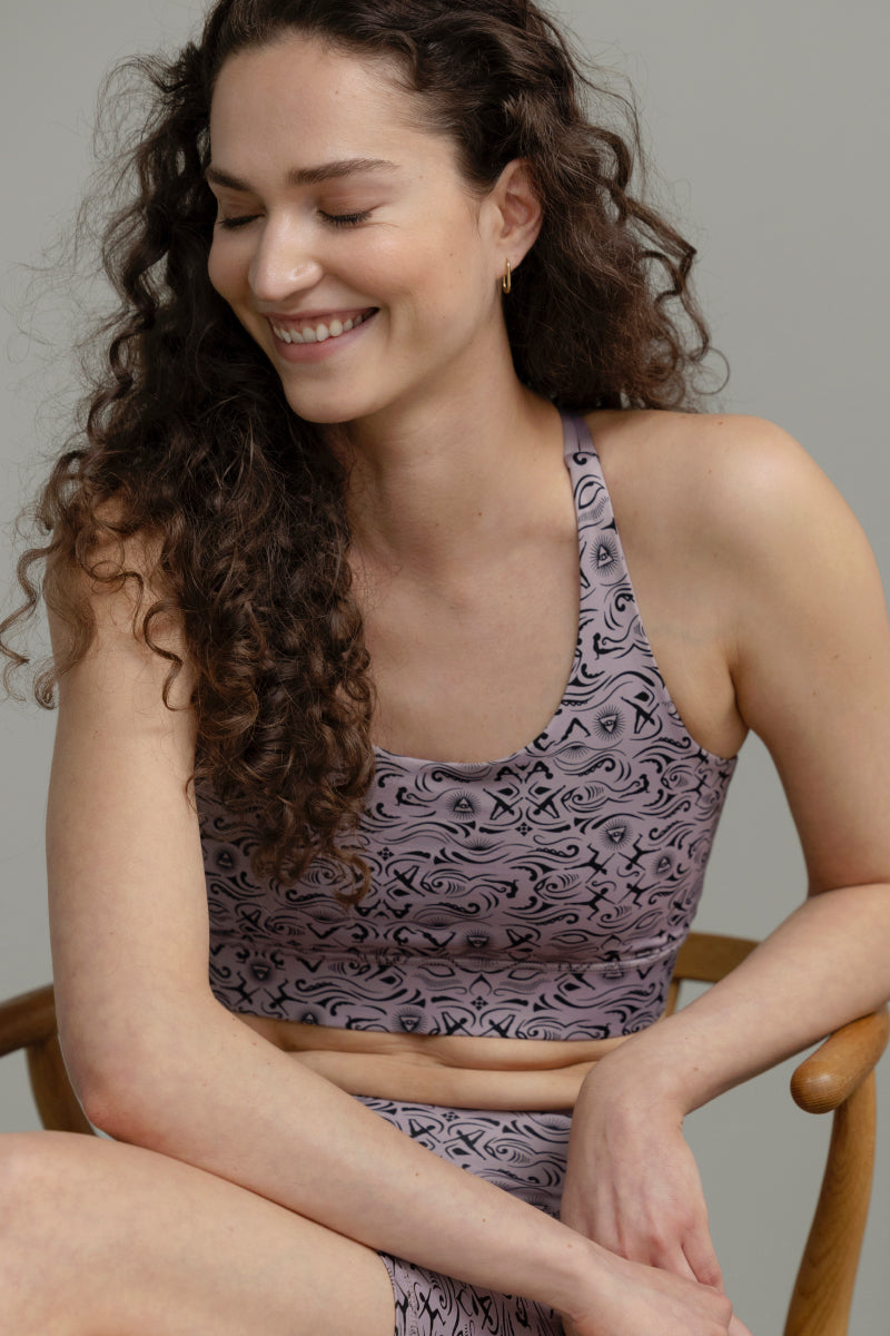 Criss-Cross Bra Print Samadhi Dove | Hey Honey Yoga & Active Wear