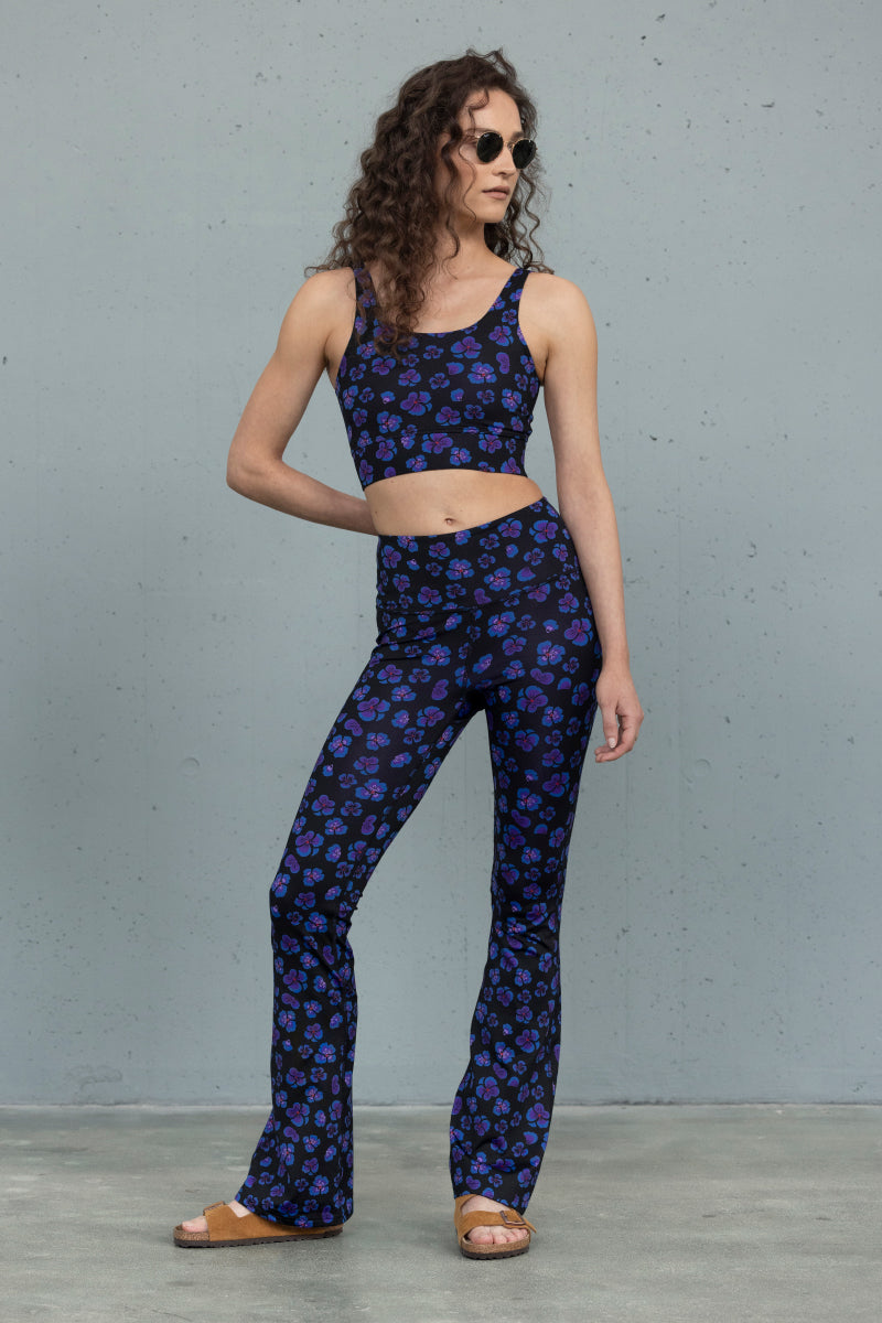 Flared Leggings Wild Violets | Hey Honey Yoga & Active Wear
