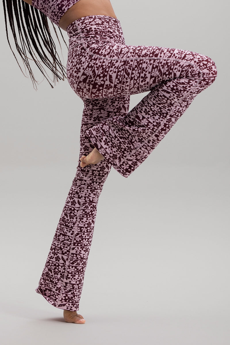 Flared Leggings Flower Bordure | Hey Honey & Active Wear