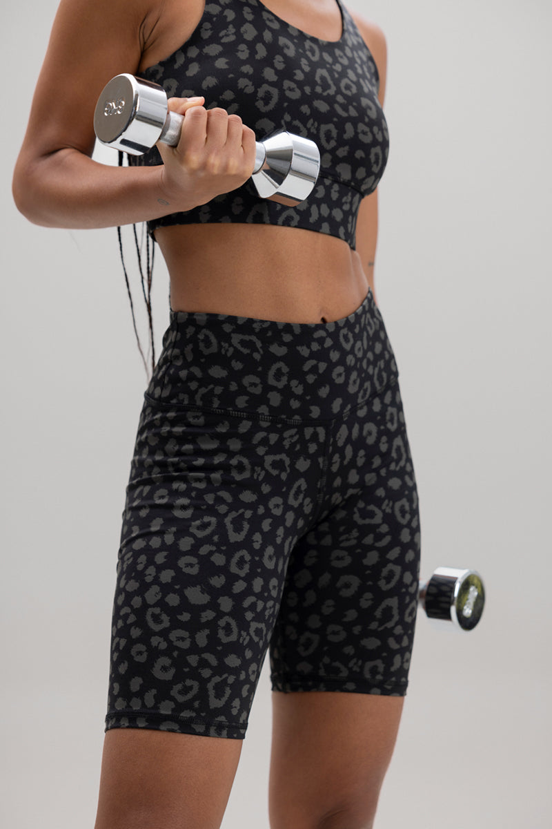 Biker Print LEO Black | Hey Honey Yoga & Active Wear