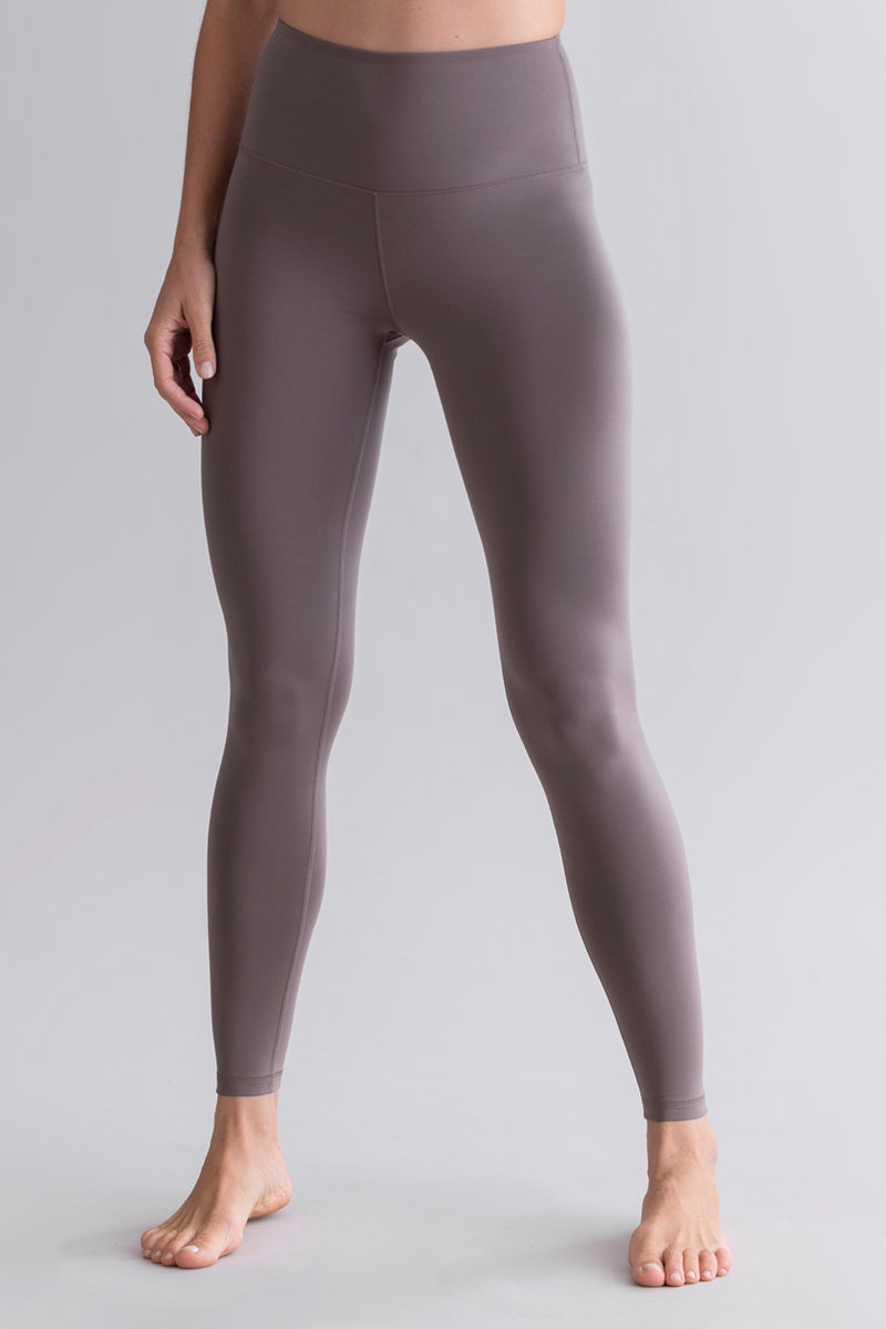 High-Waist Cropped Leggings Cotton Touch Taupe